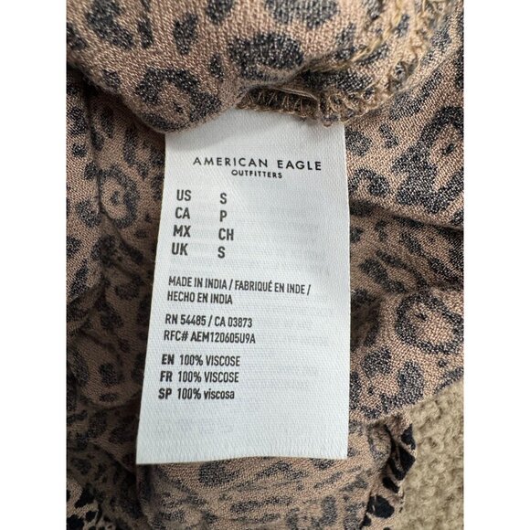 2/$18 SALE! American Eagle Cheetah Romper Womens S‎ Flowy Spaghetti Strap Shorts - Picture 4 of 7